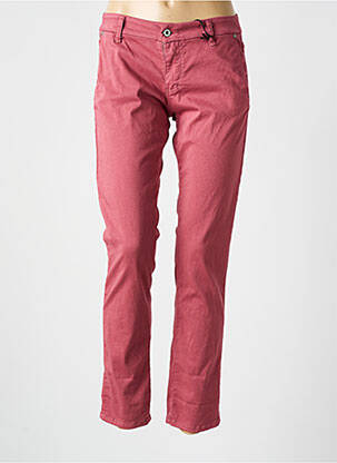 Pantalon chino taille basse taille basse rose PLEASE femme