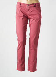 Pantalon chino taille basse taille basse rose PLEASE femme