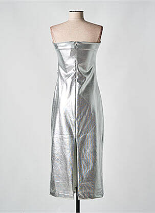 Robe mi-longue sans manche sans manche argent ICHI femme
