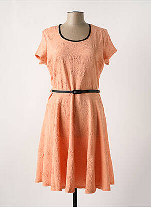Robe mi-longue orange EMILY pour femme