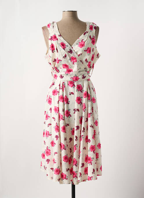 Robe mi-longue blanc LOOKING GLAM pour femme