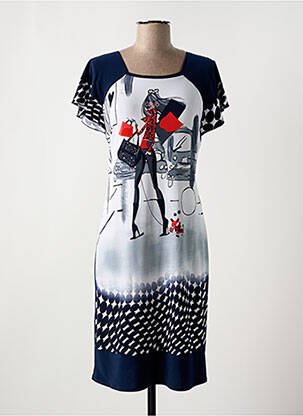 Robe courte manches courtes manches courtes bleu GEVANA femme