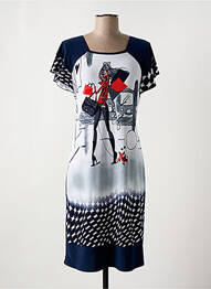 Robe courte manches courtes manches courtes bleu GEVANA femme