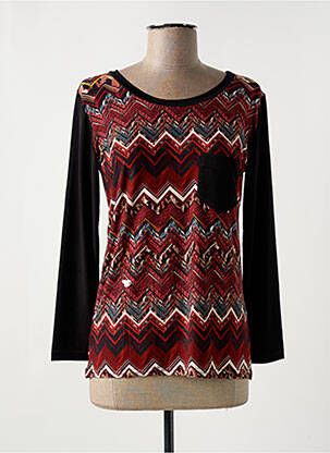 T-shirt imprimé fantaisie manches longues noir NIKI PARIS femme