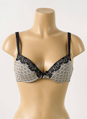 Soutien-gorge effet matière satinée haut soutien-gorge moulé noir BARBARA femme