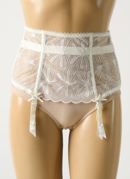 Guêpière/Porte-jarretelle blanc BARBARA pour femme