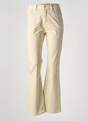 Pantalon flare stretch taille haute beige ORAIJE femme