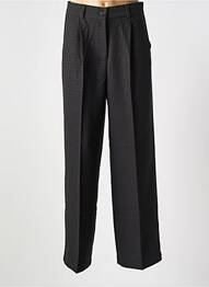 Pantalon large fermeture zippée sous rabat boutonné taille haute noir Y'COO femme