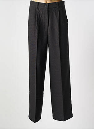 Pantalon large fermeture zippée sous rabat boutonné taille haute noir Y'COO femme