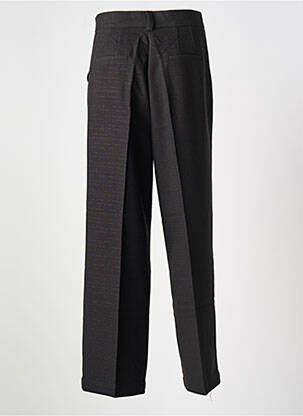 Pantalon large fermeture zippée sous rabat boutonné taille haute noir Y'COO femme
