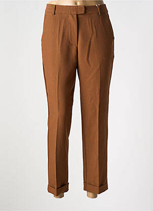 Pantalon 7/8 taille haute taille haute marron ORAIJE femme