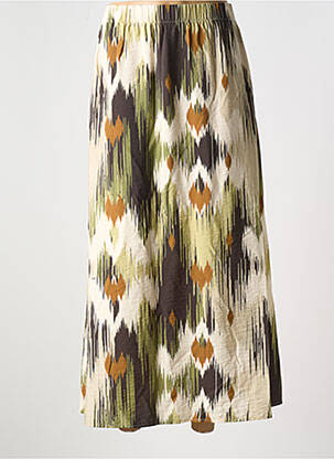 Jupe longue tissage crêpe vert GEISHA femme