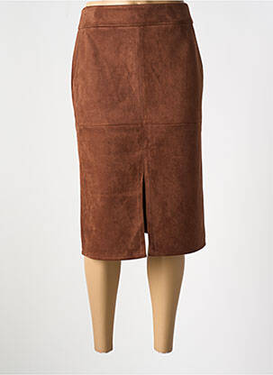 Jupe mi-longue stretch marron BETTY BARCLAY femme