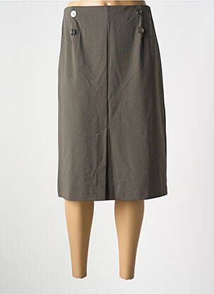 Jupe mi-longue coupe droite vert EAST DRIVE femme
