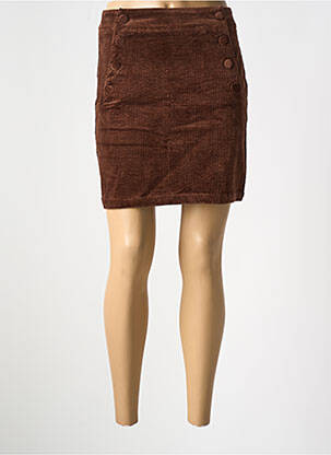 Jupe courte taille haute marron Y'COO femme