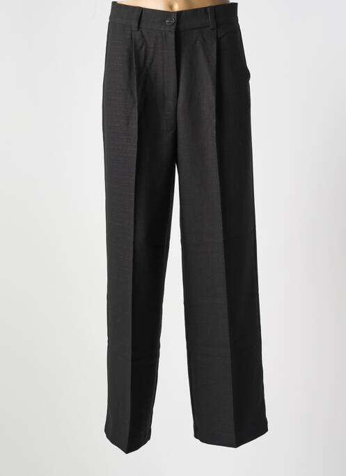 Pantalon large fermeture zippée sous rabat boutonné taille haute noir Y'COO femme
