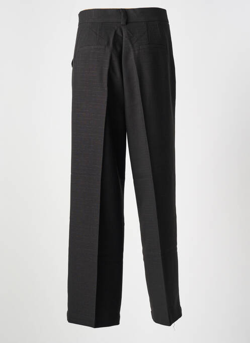 Pantalon large fermeture zippée sous rabat boutonné taille haute noir Y'COO femme