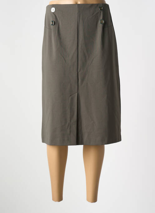 Jupe mi-longue coupe droite vert EAST DRIVE femme