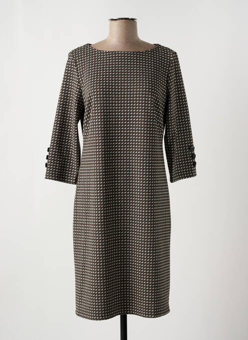 Robe mi-longue imprimé fantaisie manches longues noir BETTY BARCLAY femme