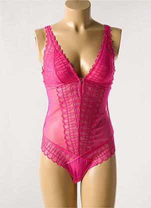 Body lingerie fermeture agrafe rose MEY femme