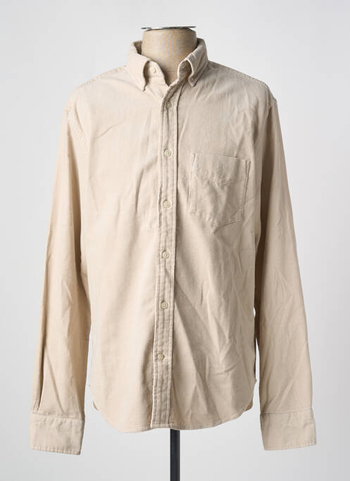 Chemise manches longues beige GANT pour homme