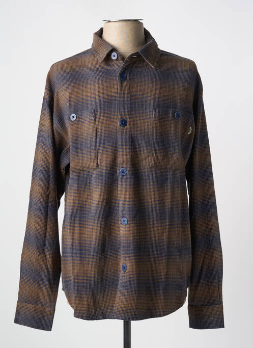 Chemise manches longues marron THINKING MU pour homme