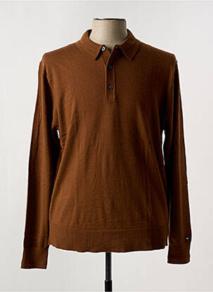 Pull stretch manches longues marron TOMMY HILFIGER homme
