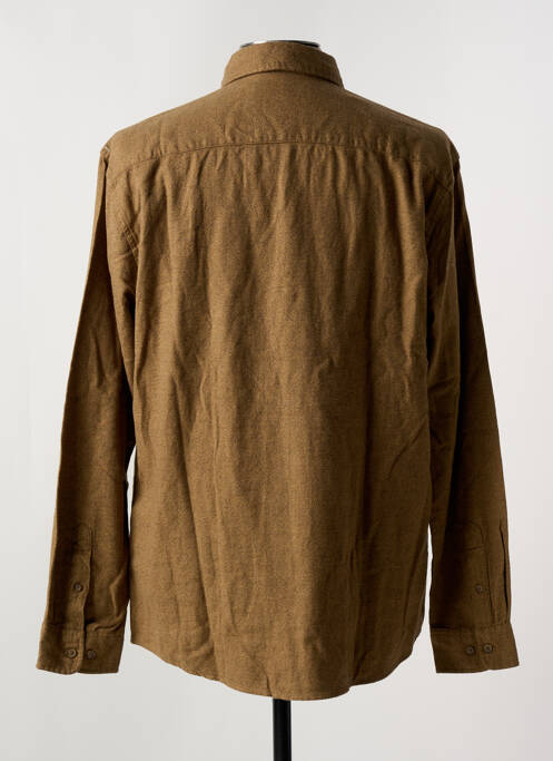 Chemise manches longues marron SELECTED pour homme