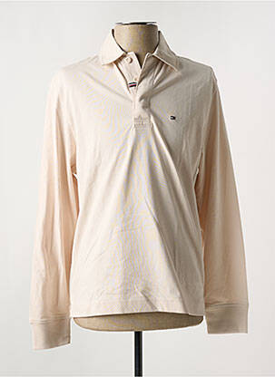 Polo manches longues manches longues beige TOMMY HILFIGER homme