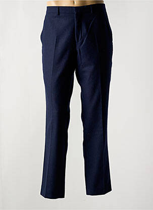 Pantalon chino fermeture zippée sous rabat avec crochet taille haute bleu SELECTED homme