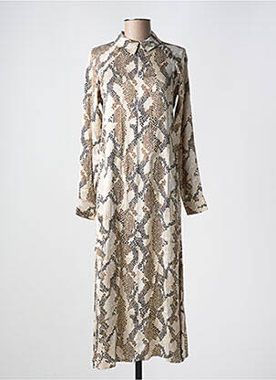 Robe longue manches longues manches longues beige PART TWO femme