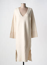 Robe pull coupe droite manches longues beige VILA femme