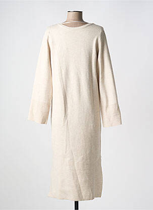 Robe pull coupe droite manches longues beige VILA femme