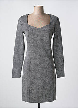 Robe courte manches longues manches longues gris ICHI femme