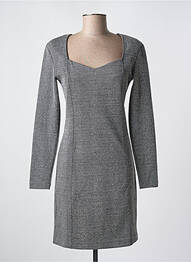 Robe courte manches longues manches longues gris ICHI femme