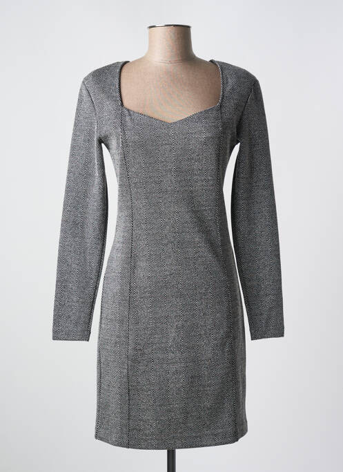 Robe courte manches longues manches longues gris ICHI femme