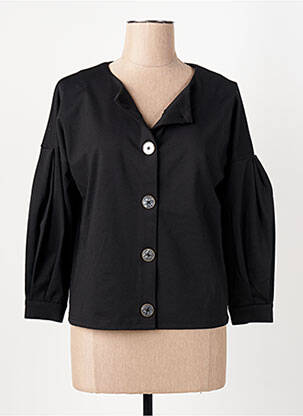 Veste casual col rond noir ICHI femme