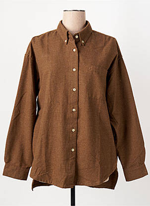 Chemisier coupe droite manches longues marron AMERICAN VINTAGE femme