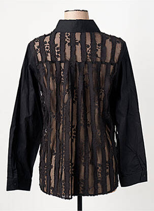 Chemisier coupe cintrée manches longues noir OBJECT femme