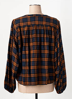 Chemisier coupe droite manches longues orange ICHI femme