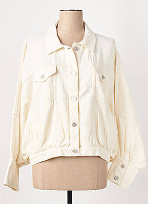 Veste casual col chemisier beige LABDIP femme