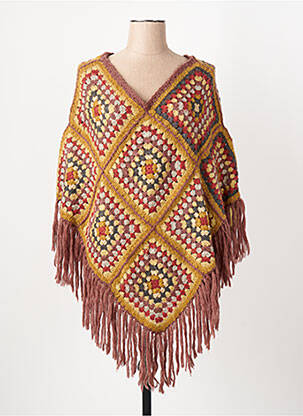 Poncho col v marron PALME femme