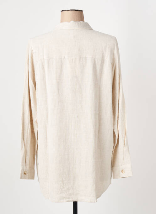Chemisier tissage crêpe manches longues beige OBJECT femme