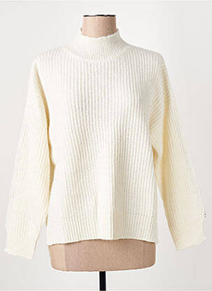 Pull coupe droite manches longues beige FIVE femme