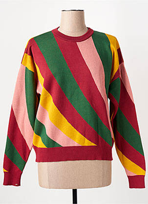Pull stretch manches longues rouge THINKING MU femme