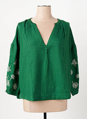 Blouse manches longues manches longues vert LEON & LEONIE femme