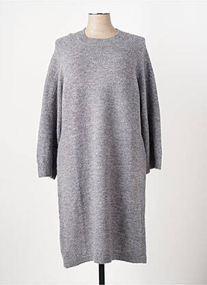 Robe mi-longue manches longues manches longues gris B.YOUNG femme
