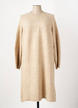 Robe mi-longue manches longues manches longues beige B.YOUNG femme