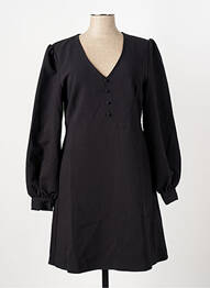Robe mi-longue manches longues manches longues noir ICHI femme