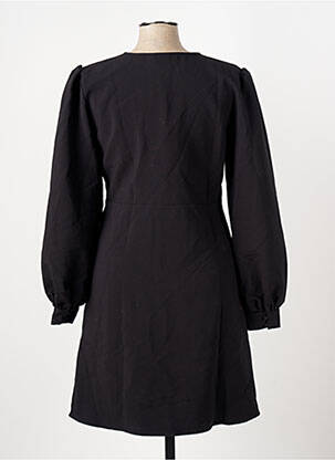 Robe mi-longue manches longues manches longues noir ICHI femme